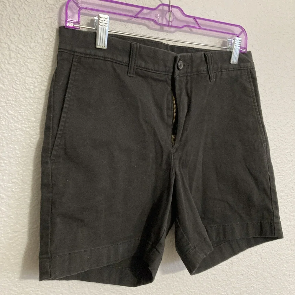 Roundtree & Yorke Men's Black Flat Front Chino Shorts‎ w/Stretch - SZ 30
